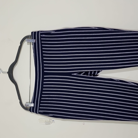 Hugo Boss Tebella Navy Striped Blue Crop Pants Size 10 - Picture 2 of 10